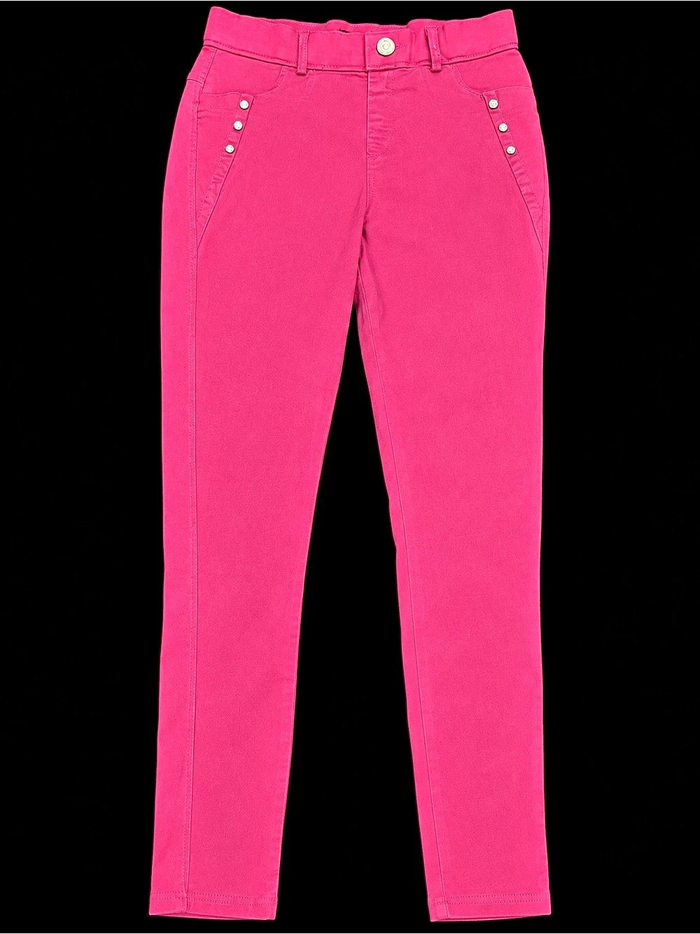 Thrill Jeans 1X Hot Pink Fuchsia Rhinestone Stud Skinny Pants Y2K